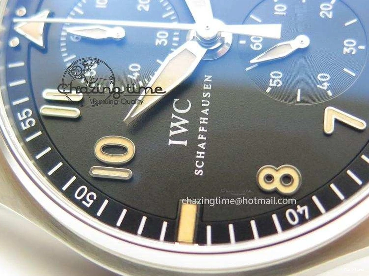 MIROTIME 0320 Pilot Chrono SS IW387808 CF3 ZF 1:1 Best Edition On Brown Leather Strap A Soft 7328